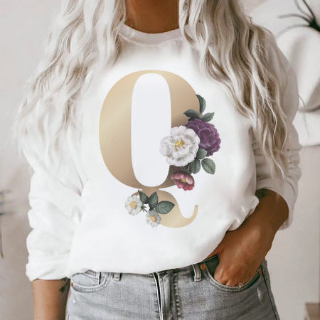 Bluze Alfabet - Bluza Dama Alba Litera "Q"