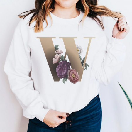 Bluze Alfabet - Bluza Dama Alba Litera "W"