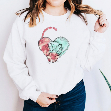 Outlet - Bluza Dama Alba Love Cats Outlet L