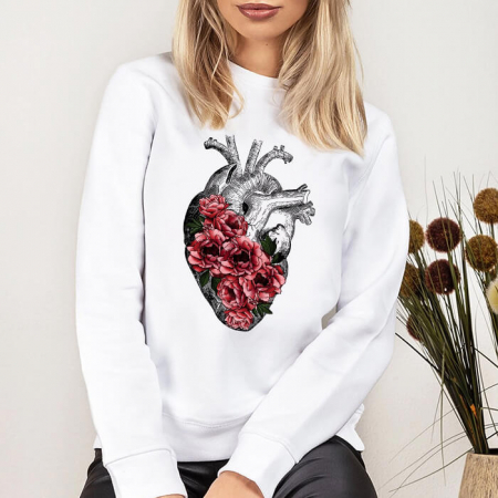 Bluze Heart - Bluza Dama Alba Natural Heart