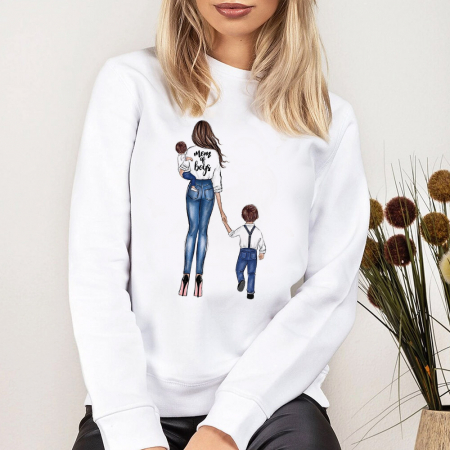 Bluze Femei - Bluza Dama Alba Mom Of Boys