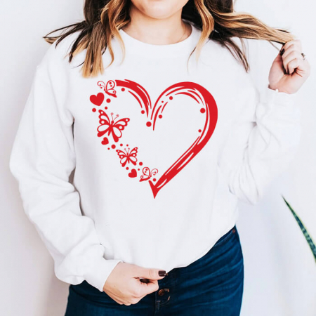 Bluze Heart - Bluza Dama Alba Butterfly Heart
