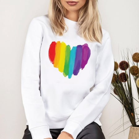 Bluze Love - Bluza Dama Alba Rainbow Heart