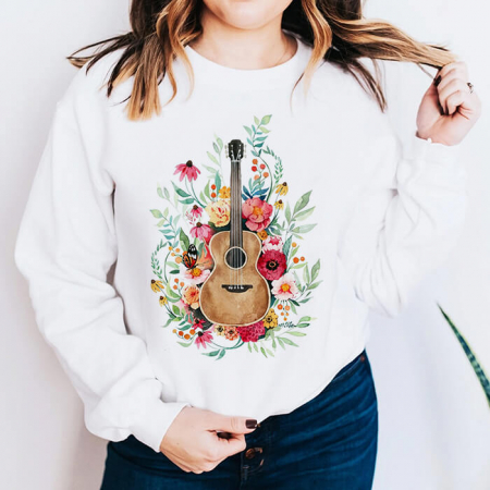 Bluze Flori - Bluza Dama Alba Sound of Flowers