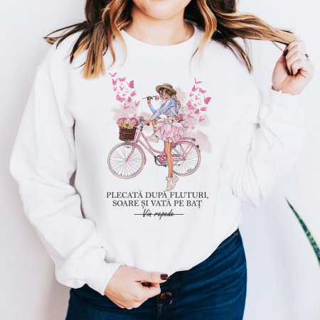 Bluze Femei - Bluza Dama Alba Spring Butterfly