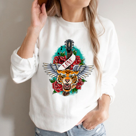Bluze Femei - Bluza Dama Alba Tiger Love