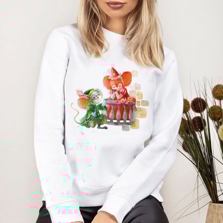 Bluze Animale - Bluza Dama Alba Poetry Mice