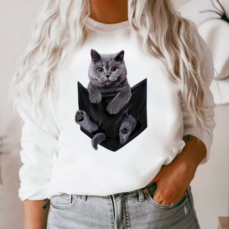 Outlet - Bluza Dama Alba British Grey Cat Outlet L
