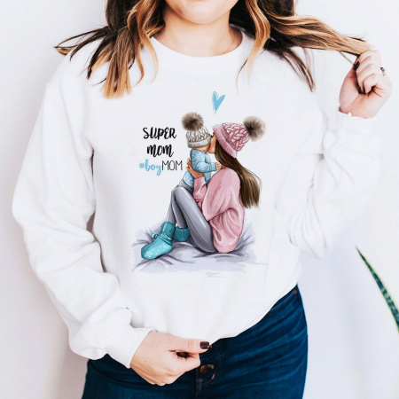 Bluze Albe Dama - Bluza Dama Alba Super Boy Mom Outlet XL