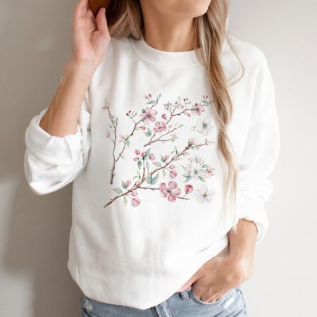Bluze Abstract - Bluza Dama Alba Branches