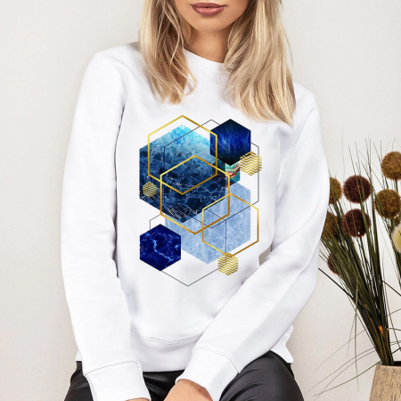 Bluze Abstract - Bluza Dama Blue Shapes