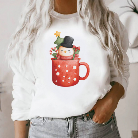 Bluze X-mas - Bluza Dama Christmas Snowman Mug