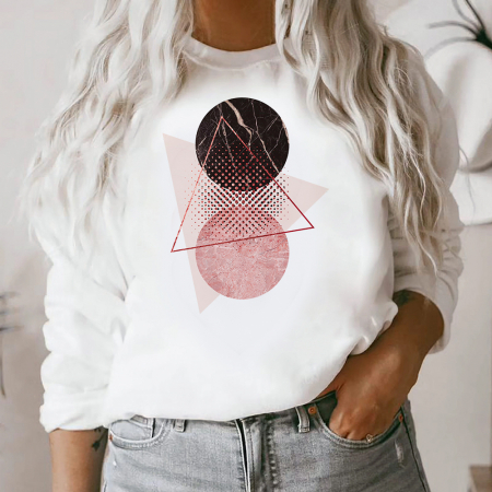 Bluze Abstract - Bluza Dama Neutral Shapes