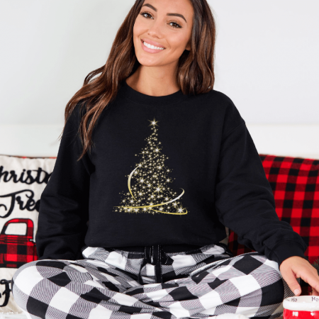 Bluze X-mas - Bluza Neagra Dama Christmas Tree