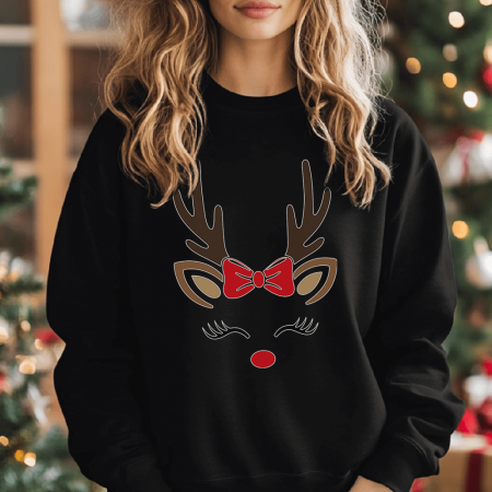 Bluze X-mas - Bluza Neagra Dama Deer Love