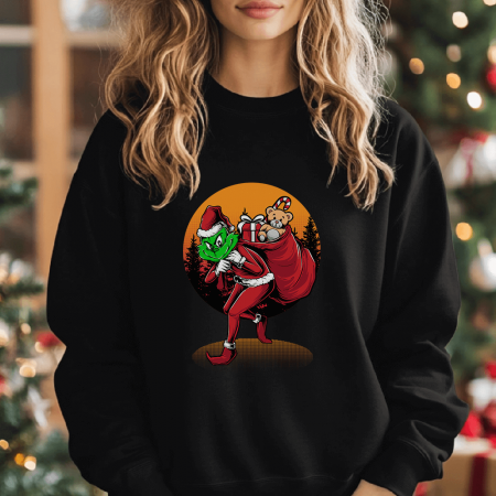 Bluze X-mas - Bluza Neagra Dama Grinch Stole Christmas