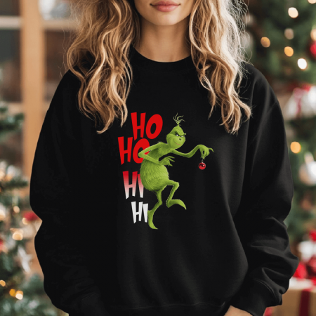 Bluze X-mas - Bluza Neagra Dama Ho Ho Hi Hi