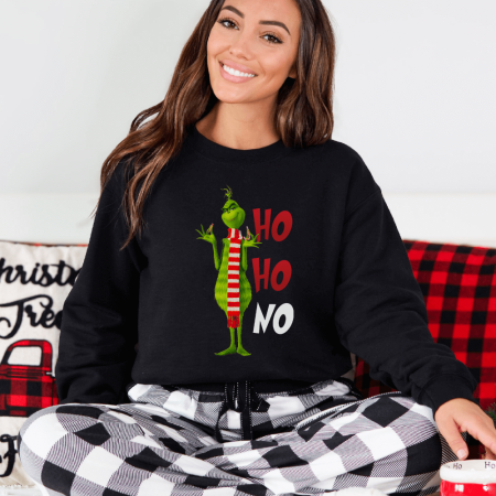 Bluze X-mas - Bluza Neagra Dama Ho Ho No