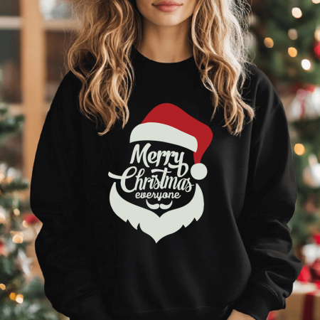 Bluze X-mas - Bluza Neagra Dama Merry Christmas Everyone