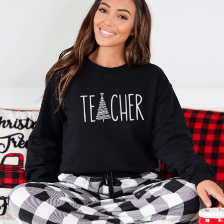 Bluze X-mas - Bluza Neagra Dama Teacher Christmas