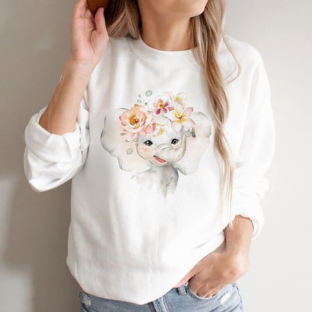 Bluze Animale - Bluza Dama Paint Elephant