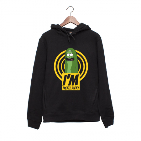 Hanorace Barbati - Hanorac negru unisex Pickle Rick