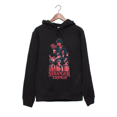 Hanorace Barbati - Hanorac negru unisex Stranger team