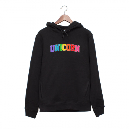 Hanorace Barbati - Hanorac negru unisex Unicorn