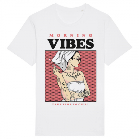 Barbati - Tricou Unisex Alb Morning Vibes