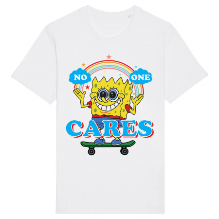 Tricouri Anime - Tricou Unisex Alb No One Cares