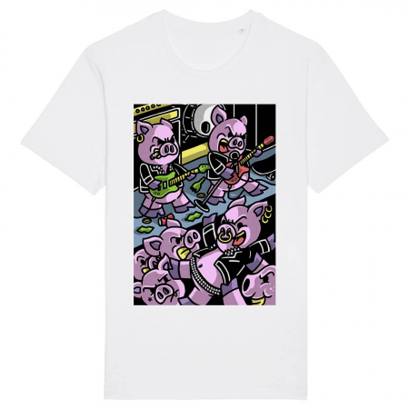 Tricouri Fantasy - Tricou Unisex Alb Pig Party