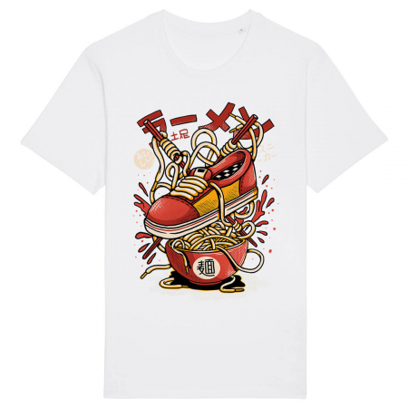 Barbati - Tricou Unisex Alb Ramen Sneakers