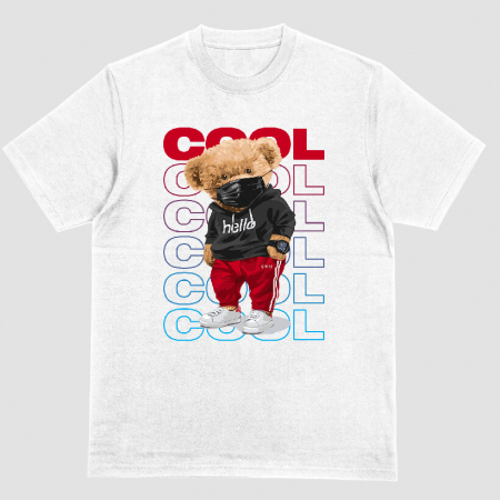 Tricouri Teddy - Tricou Alb Cool bear