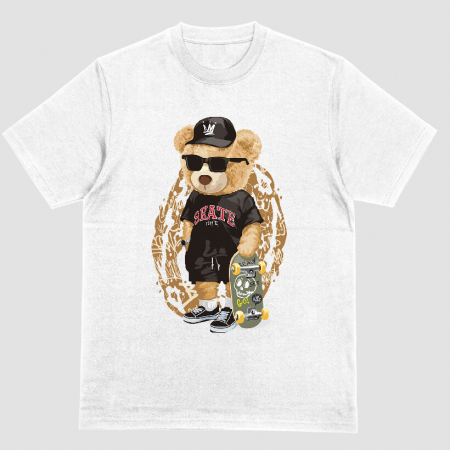 Tricouri Teddy - Tricou Unisex Alb King of skate