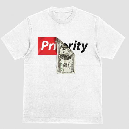 Tricouri Cu Mesaj - Tricou Unisex Alb Priority