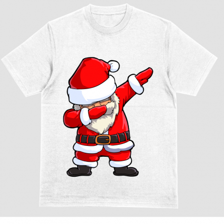 Tricouri X-mas - Tricou Unisex Alb Santa Dab