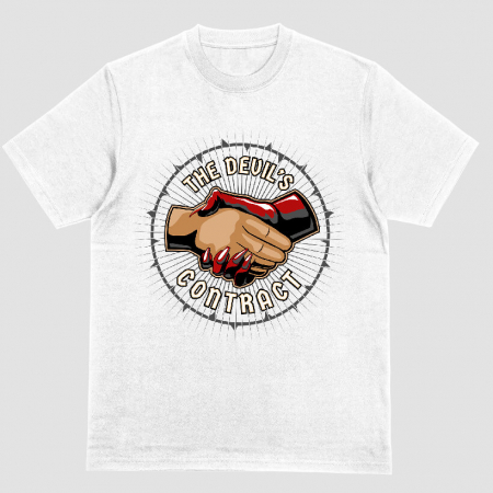 Barbati - Tricou Unisex Alb The Devil's Contract
