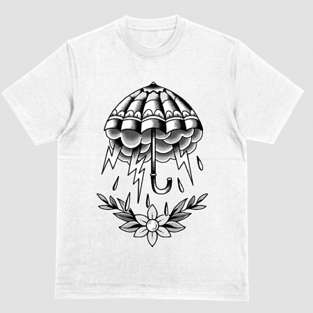 Tricouri Tattoo - Tricou Unisex Alb Umbrella Tattoo