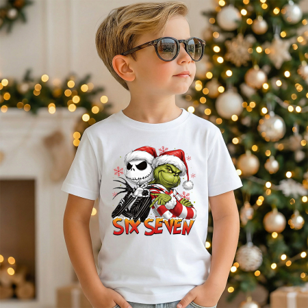 Tricouri X-mas - Tricou copil alb Six Seven Christmas