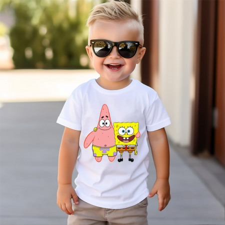 COPII - Tricou Copil Alb Spongebob And Patrick