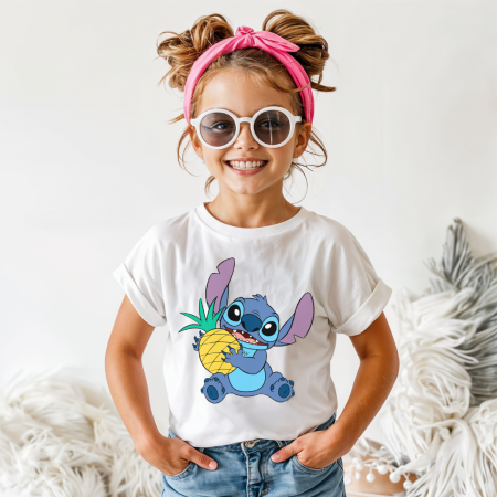 Tricou Copil Alb Stitch Pineaple [1]