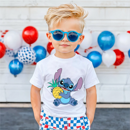 COPII - Tricou Copil Alb Stitch Pineaple