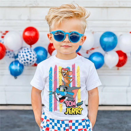 COPII - Tricou Copil Alb Tom and Jerry Party