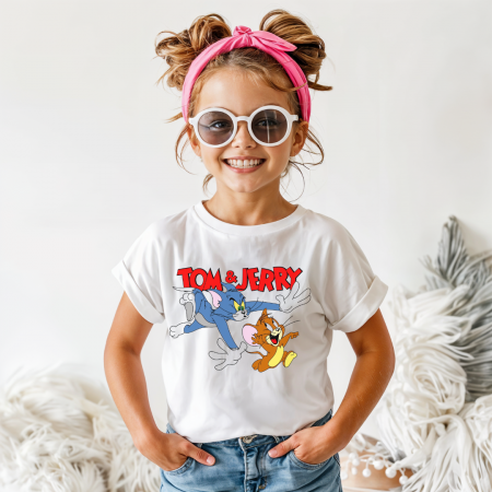 Tricou Copil Alb Tom chasing Jerry [1]