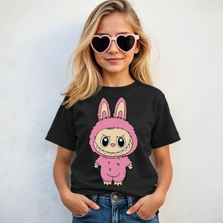 COPII - Tricou Copil Negru Labubu Pink