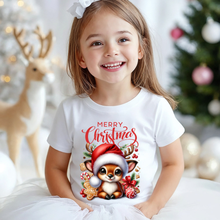 Tricouri X-mas - Tricou copil alb Micul ren