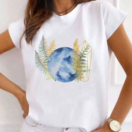 Tricouri Abstract - Tricou Dama Clear Blue Moon