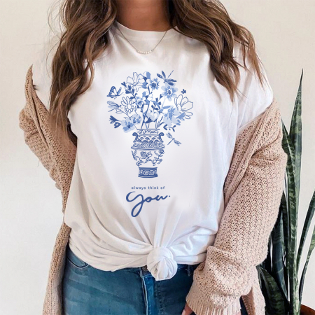 Femei - Tricou Dama Alb Always Think Of You