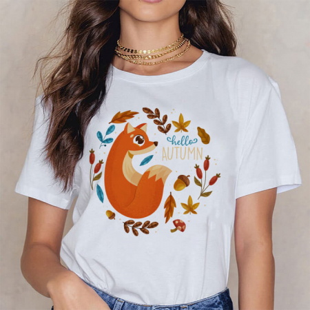 Femei - Tricou Dama Alb Autumn Fox