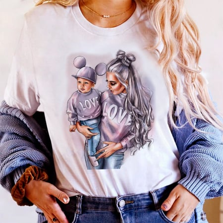 Tricouri Mom - Tricou Dama Alb Baby mama